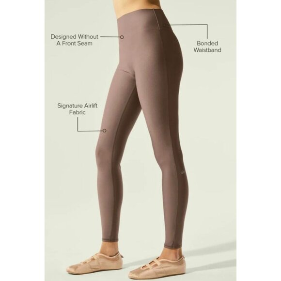 Alo Airlift High-Waist Sleek Leggings Mushroom Tan Hi-Rise Waisted Tights Skinny - Picture 6 of 12